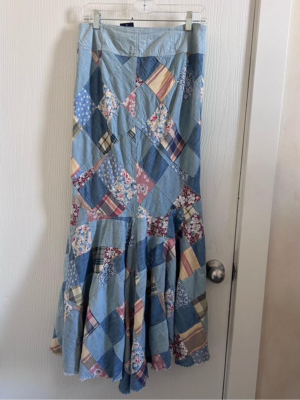 NWT Polo RALPH LAUREN Patchwork Chambray Maxi Skirt - Picture 7 of 10